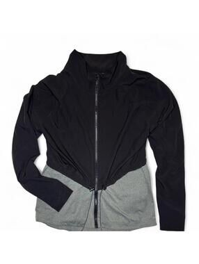 Aeropostale Athletic Double-Layer Adjustable Black Running Zip-Up Jacket Size XS
